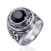 Men's Stainless Steel Signet Ring With Cast Polished Letter And Number Design Unisex Stainless Steel Style Band