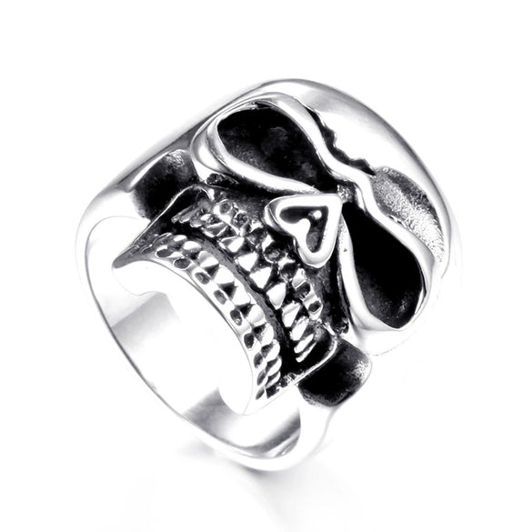 Men's Titanium Steel Skull Ring Handmade Geometric Fashion Statement Ring For Men And Unisex Wear