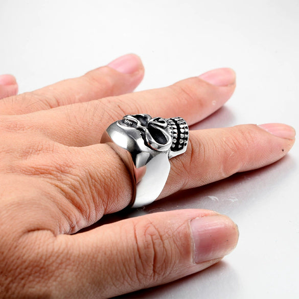 Men's Titanium Steel Skull Ring Handmade Geometric Fashion Statement Ring For Men And Unisex Wear