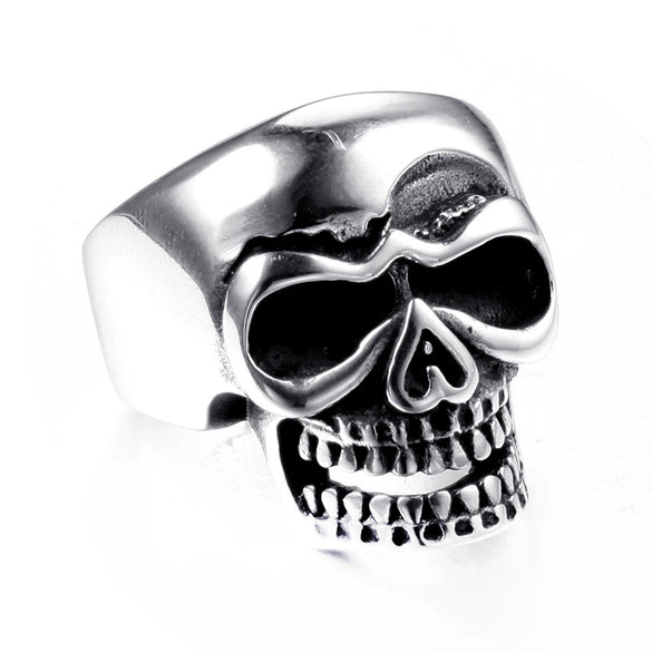 Men's Titanium Steel Skull Ring Handmade Geometric Fashion Statement Ring For Men And Unisex Wear