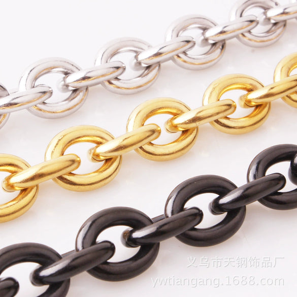Men's Titanium Steel Twisted Chain Geometric Style Necklace