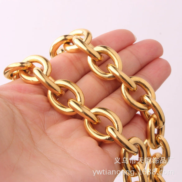 Men's Titanium Steel Twisted Chain Geometric Style Necklace