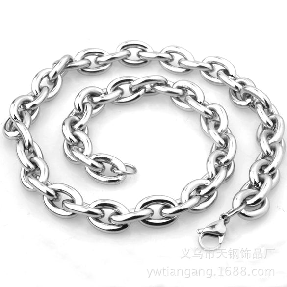Men's Titanium Steel Twisted Chain Geometric Style Necklace