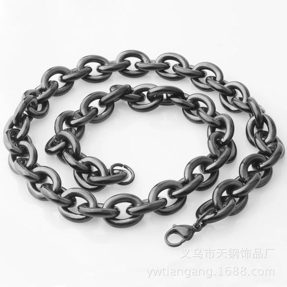Men's Titanium Steel Twisted Chain Geometric Style Necklace