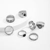 Men's Trendy Alloy Geometric Hollow Drop Finger Ring Set With Electroplating
