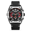 Men's Trendy Blue Chronograph Genuine Leather And Alloy Watch With Round Dial