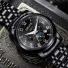 Men's Tungsten And Steel Automatic Waterproof Watch With Round Dial