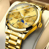 Men's Tungsten And Steel Automatic Waterproof Watch With Round Dial