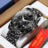 Men's Tungsten And Steel Automatic Waterproof Watch With Round Dial