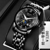Men's Tungsten And Steel Automatic Waterproof Watch With Round Dial