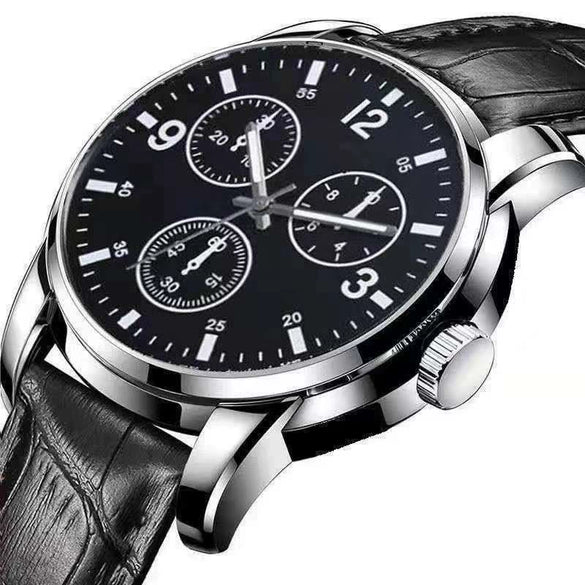 Men's Tungsten And Steel Automatic Waterproof Watch With Round Dial