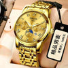 Men's Tungsten And Steel Automatic Waterproof Watch With Round Dial