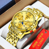 Men's Tungsten And Steel Automatic Waterproof Watch With Round Dial