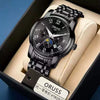 Men's Tungsten And Steel Automatic Waterproof Watch With Round Dial