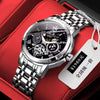 Men's Tungsten And Steel Automatic Waterproof Watch With Round Dial