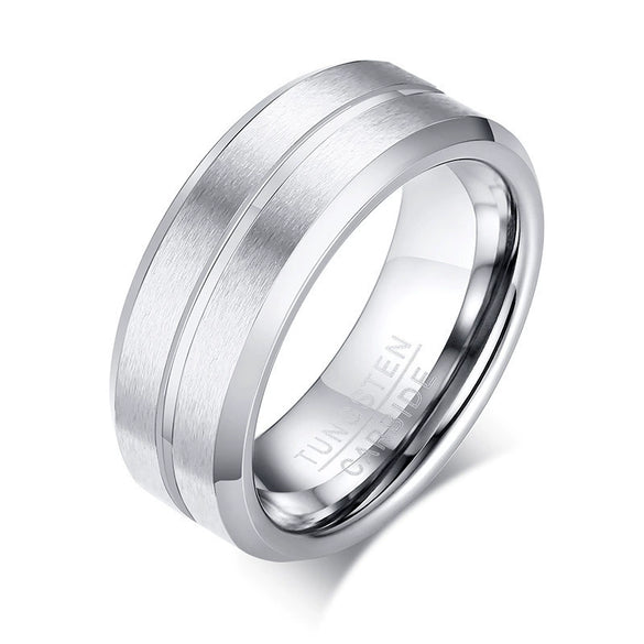 Men's Tungsten Steel Open Bottle Ring Geometric Style Electroplated