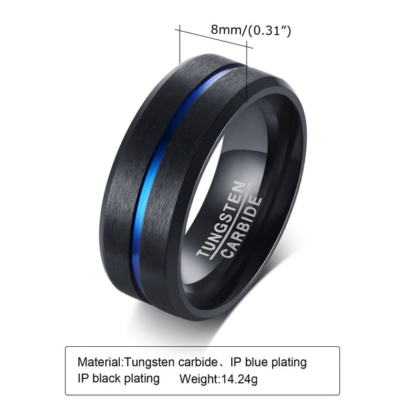 Men's Tungsten Steel Open Bottle Ring Geometric Style Electroplated