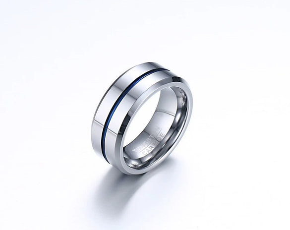 Men's Tungsten Steel Open Bottle Ring Geometric Style Electroplated