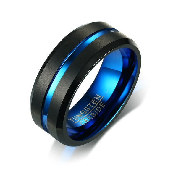 Men's Tungsten Steel Open Bottle Ring Geometric Style Electroplated