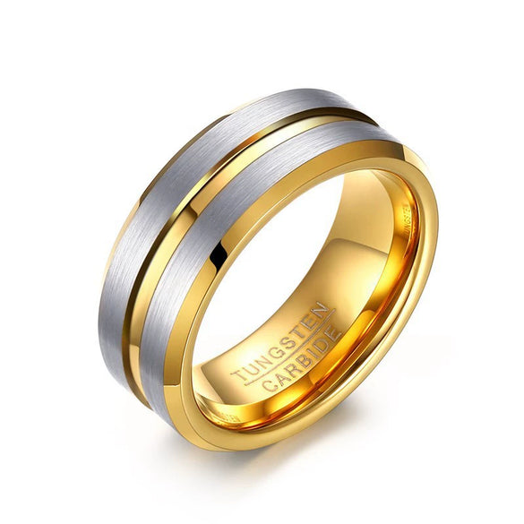Men's Tungsten Steel Open Bottle Ring Geometric Style Electroplated