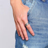 Men's Tungsten Steel Open Bottle Ring Geometric Style Electroplated