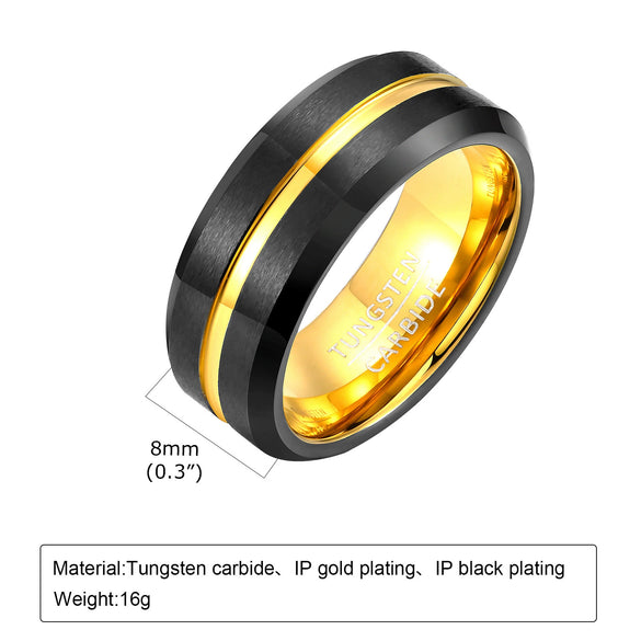 Men's Tungsten Steel Open Bottle Ring Geometric Style Electroplated