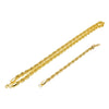 Men's Twisted Rope Chain Necklace And Bracelet Set Electroplated Alloy Hip Hop Jewelry
