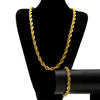 Men's Twisted Rope Chain Necklace And Bracelet Set Electroplated Alloy Hip Hop Jewelry