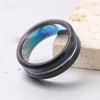 Men's Twotone Black Geometric Tungsten Steel Ring With Electroplated Finish Fashion Jewelry Wholesale