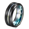 Men's Twotone Black Geometric Tungsten Steel Ring With Electroplated Finish Fashion Jewelry Wholesale