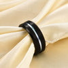 Men's Twotone Black Geometric Tungsten Steel Ring With Electroplated Finish Fashion Jewelry Wholesale