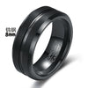 Men's Twotone Tungsten Steel Ring With Grooved Brushed Finish Geometric Design And Electroplated Detail For Wholesale Accessories
