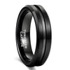 Men's Twotone Tungsten Steel Ring With Grooved Brushed Finish Geometric Design And Electroplated Detail For Wholesale Accessories
