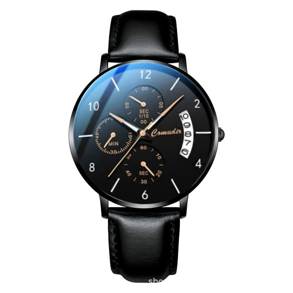 Men's Ultrathin Automatic Mechanical And Quartz Watch Alloy Case Stainless Steel Strap Round Dial Mineral Strengthened Glass Mirror Printed Logo Luminous Waterproof