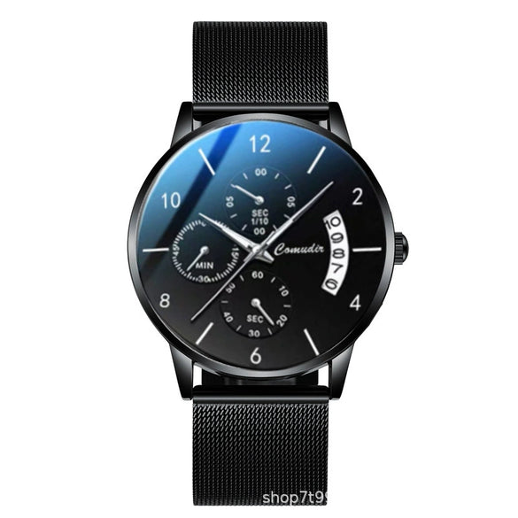 Men's Ultrathin Automatic Mechanical And Quartz Watch Alloy Case Stainless Steel Strap Round Dial Mineral Strengthened Glass Mirror Printed Logo Luminous Waterproof