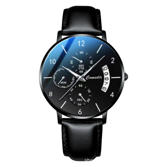 Men's Ultrathin Automatic Mechanical And Quartz Watch Alloy Case Stainless Steel Strap Round Dial Mineral Strengthened Glass Mirror Printed Logo Luminous Waterproof