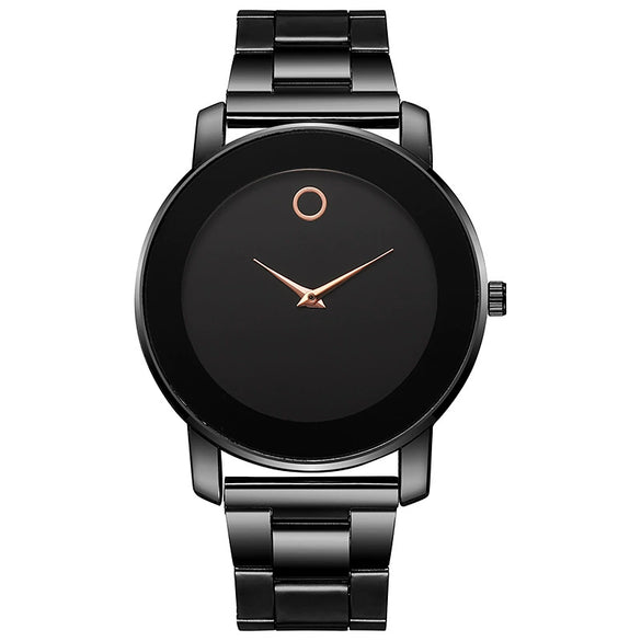 Men's Ultrathin Business Quartz Watch Alloy Case Stainless Steel Buckle Round Dial