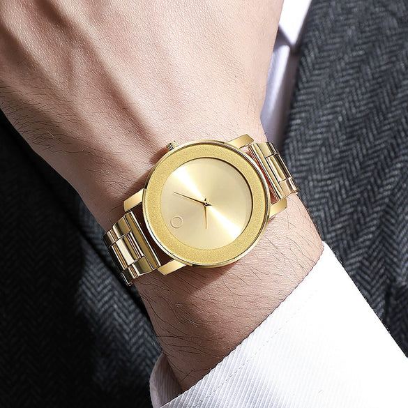 Men's Ultrathin Business Quartz Watch Alloy Case Stainless Steel Buckle Round Dial