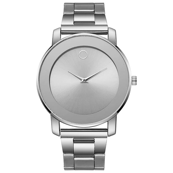 Men's Ultrathin Business Quartz Watch Alloy Case Stainless Steel Buckle Round Dial