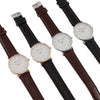Men's Ultrathin Simple Quartz Watch With Imitation Leather Strap And Stainless Steel Clasp In Round Shape