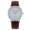 Men's Ultrathin Simple Quartz Watch With Imitation Leather Strap And Stainless Steel Clasp In Round Shape