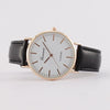 Men's Ultrathin Simple Quartz Watch With Imitation Leather Strap And Stainless Steel Clasp In Round Shape