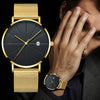 Men's Ultrathin Trendy Quartz Watch Alloy Case Imitation Leather Strap Stainless Steel Clasp Round Dial Leisure Style