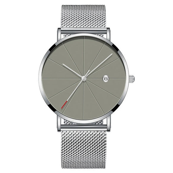 Men's Ultrathin Trendy Quartz Watch Alloy Case Imitation Leather Strap Stainless Steel Clasp Round Dial Leisure Style