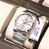 Men's Ultrathin Waterproof Luminous Quartz Watch Stainless Steel Strap Alloy Case Mineral Strengthened Glass Mirror Round Dial Leisure Style