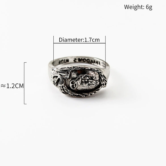 Men's Unisex Cartoon Character Ring In Zinc Alloy With Electroplated Finish Hip Hop Fashion Jewelry