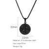 Men's Viking Nordic Style Metallic Compass Pendant Necklace With Ochain And Electroplating