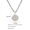 Men's Viking Nordic Style Metallic Compass Pendant Necklace With Ochain And Electroplating
