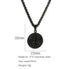Men's Viking Nordic Style Metallic Compass Pendant Necklace With Ochain And Electroplating