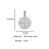 Men's Viking Nordic Style Stainless Steel Metallic Compass Pendant Necklace With Dripping Oil Design